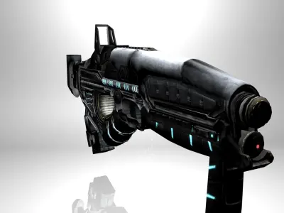Sci-Fi Submachine Gun Low-poly 3D model