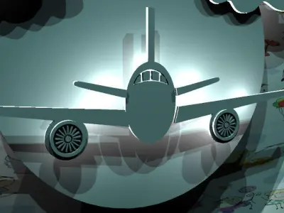 kid room decor plane 3d  Free 3D model