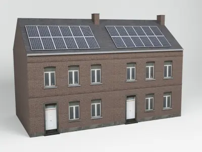 Solar installation building 2 Low-poly 3D model