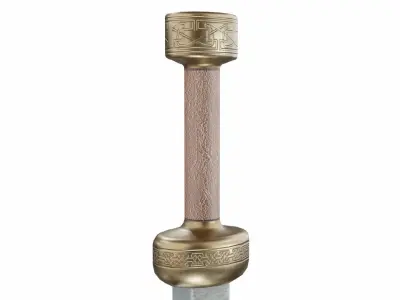 Curved sword 9 Low-poly 3D model