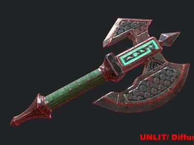 Fantasy Stylish- Axe of Freedom Low-poly 3D model