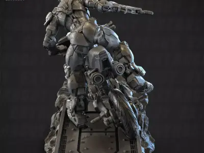 Iron Moped Bike and Pilot 052-F 100mm and 32mm 3D print model