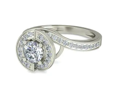 Solitaire Ring 3D print model 35