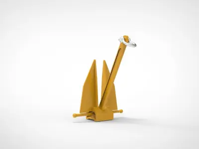 Stockless Anchor  3D model