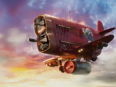 combat aircraft MU-7 3D model