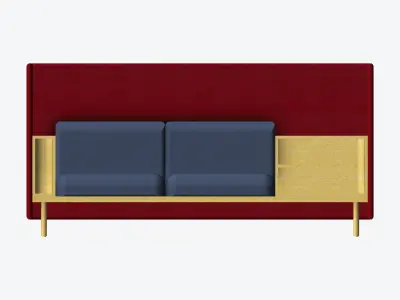 Sofa - Contemporary - Flame - Corner Shelf - Right Low-poly 3D model