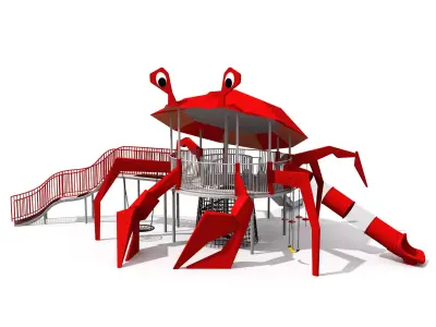 Kids outdoor commercial play structure 3D model 3D model 12