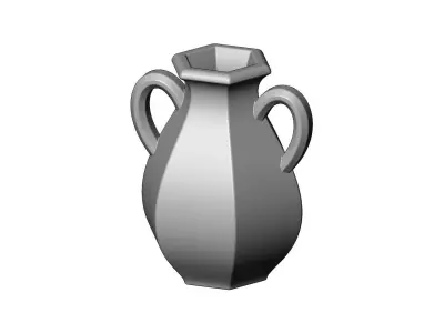 Faceted Greek vintage urn and vase 3D print model