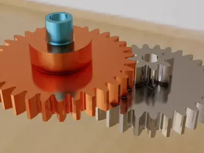 Gear train with coaxial input and output shafts Free 3D model