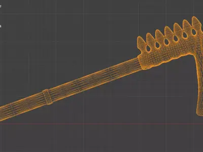 Axe 03 Realistic Medieval PBR 3D Model for Unity Built-in Low-poly 3D model