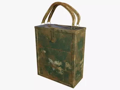 German WWII Breda MG-8mm Ammo Box-Low Poly 3D model