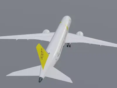 Royal Brunei Boeing 787-9 Dreamliner  Low-poly 3D model