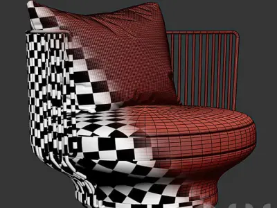 Wittmann PARADISE BIRD Fabric armchair 3D model