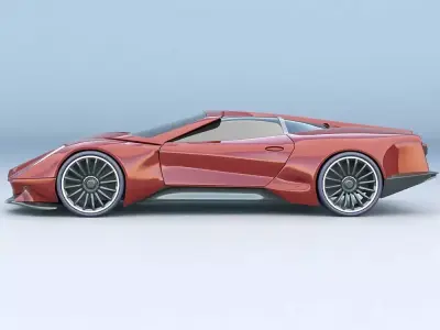 Akarios futuristic car concept redesigned 3D model