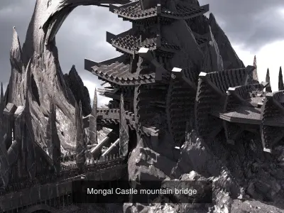 Mongol castle collection 1 3D Model Pack