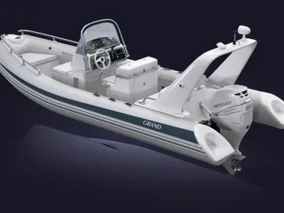 Inflatable Boat Grand Silver Line Cruiser S650GL and Mercury Verado 350 3D model