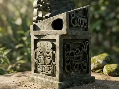 Ancient Mayan Ritual Stone Relic 3D Model Low-poly 3D model