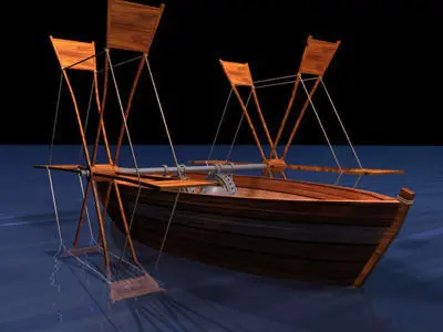 Leonardo boat with shovels 3D model
