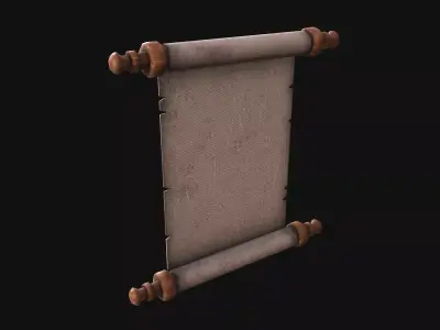 Old Paper Scroll 3D model Low-poly 3D model