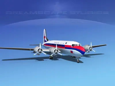 Douglas DC-4 Civil Air Transport China 3D model