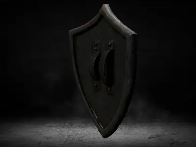Medieval Cursed Shield Low-poly 3D Model Low-poly 3D model