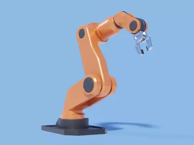 Rigged Robot arm Low-poly 3D model purchase