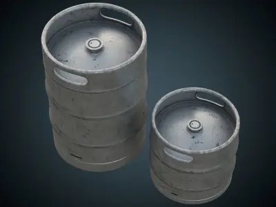 Beer Kegs 1B Low-poly 3D model