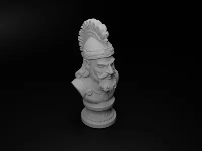 Mayan Warrior Bust Chess 3D print model shop