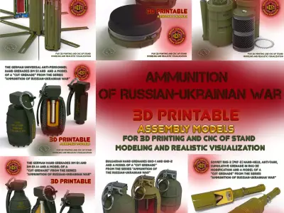 Ammunition of Russian Ukrainian war  3D Printable models N3 3D Model Pack