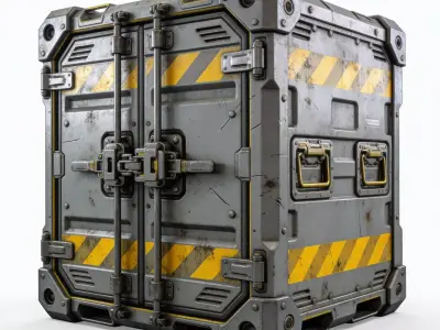 Realistic Sci-Fi Cargo Container 3D Model Low-poly 3D model