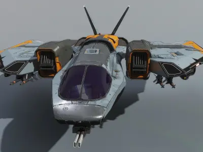 Spacefighter Y-48A Fly Low-poly 3D model