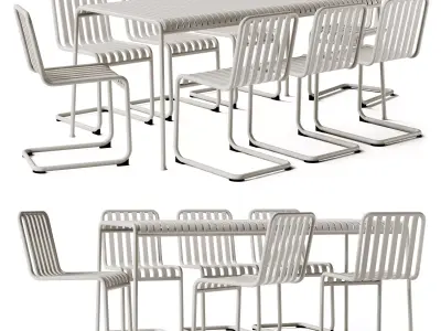 Palissade Table and Cantilever Chair by Hay 3D model
