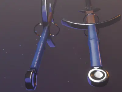 Medieval Zweihander sword Low-poly 3D model