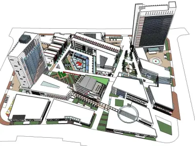 Sketchup Commercial Office Complex 258 3D model