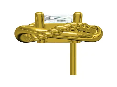 Antique Crossover Infinity Diamond Earring 3D print model