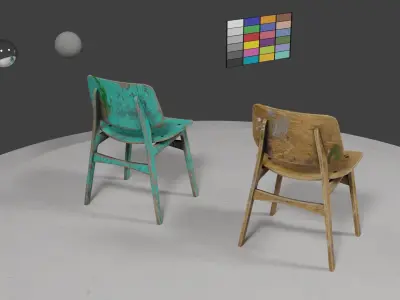 Rustic Atelier Chair 3D model