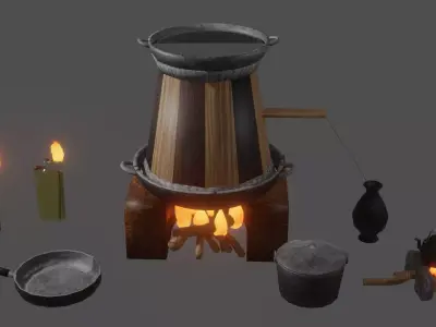 SurvivalPack Free low-poly 3D model