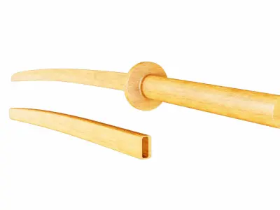 Bokken wooden samurai sword Low-poly 3D model