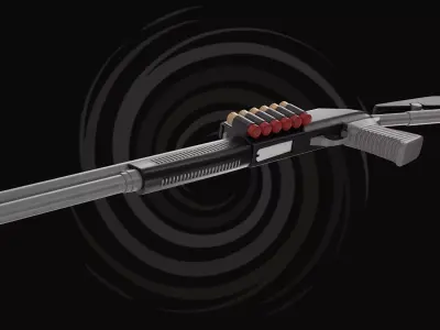 3D Model Shotgun - Combat Weapon 3D model