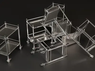 Medical Trolley Free low-poly 3D model