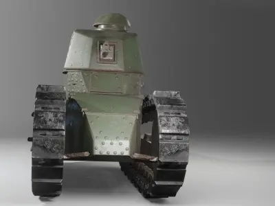 FT-17 Renault light tank low poly game ready 4K PBR textures Low-poly 3D model