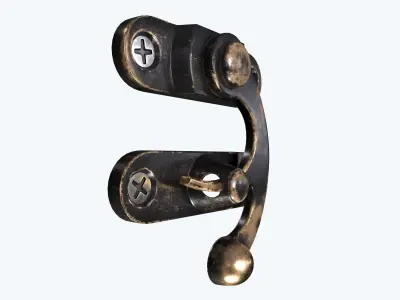 Metal  latch for drawers and boxes Low-poly 3D model