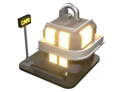 Sci fi Cafe 3D model