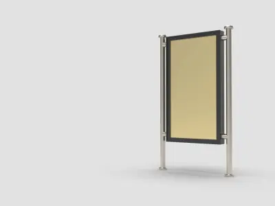 Style advertisement close to a urban street in city 3D model get
