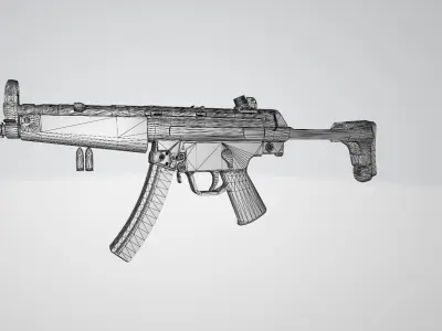mp5a5 weapon Free low-poly 3D model