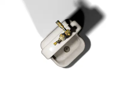 Modern Wall-Mounted Urinal Low-poly 3D model