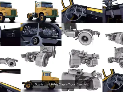 Scania L140 1970s Classic Truck 3D Model Pack