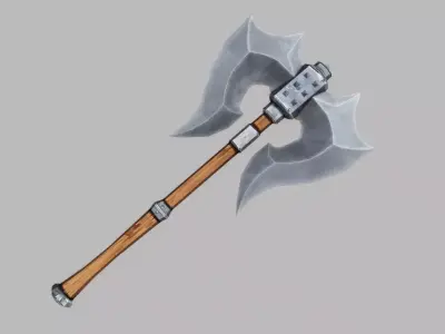 Two handed Axe 02 Low-poly 3D model