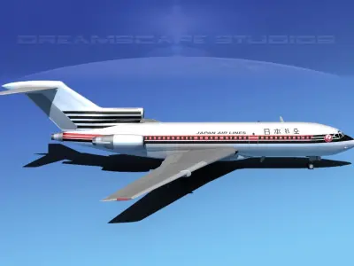Boeing 727-100 Japan Airlines 1 3D model