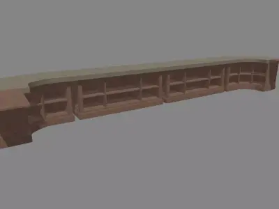 Vintage Bar Counter Low-poly 3D model